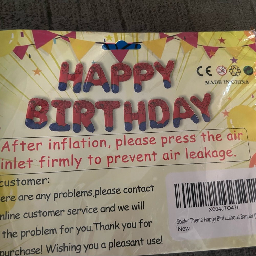 Spider Theme Happy Birthday Balloons